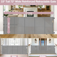Dabormi reinforced 72-wide gate for outdoor use supports safe access in open areas