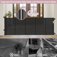 Dabormi reinforced gate keeping babies and pets safe at stairs.
