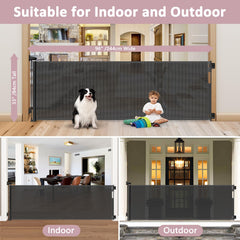 Dabormi retractable gate closed in a slim profile, saving space in hallways.