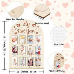 DACO MIN first-year photo display with adhesive dots for quick updates