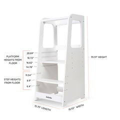 dadada Baby Montessori Tower safety-rail closeup emphasizes added support