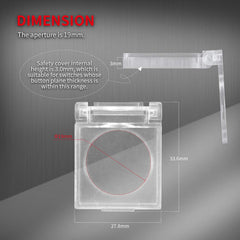 DaierTek safety guard with 33.6x27.8 mm dimensions for safe mounting.