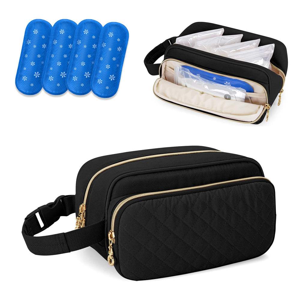 Damero Breastmilk Cooler Bag exterior shows a compact travel-ready design for on-the-go feeds.