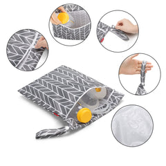 Damero wet-dry bag with folded waterproof mat for easy cleanups on the go