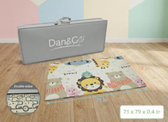 DAN&GO extra-large play mat 71x79 inches provides generous crawl space.
