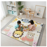 DAN&GO extra-large baby play mat folded beige, easy storage and safe exploratory play.