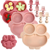 Dandat suction owl plate beige with strong suction for stable feeding sessions
