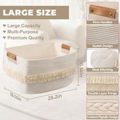 danpinera 108L large basket folded storage demonstrating space-saving organization in a closet