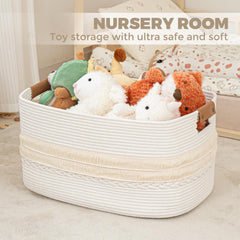 danpinera 108L basket with pillows and toys organized neatly for playroom cleanup