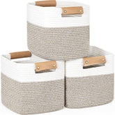 danpinera 11inch storage basket set front view for clutter-free shelves