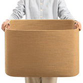 danpinera blanket basket open top view showing roomy interior for blankets