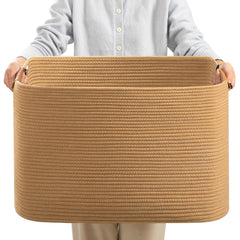 danpinera blanket basket open top view showing roomy interior for blankets