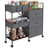 Danpinera diaper caddy top drawer offers quick access during changes