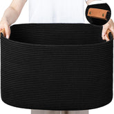 Danpinera large woven basket 108L blanket storage for organized living room.