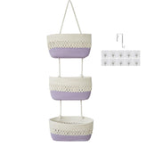 Danpinera over-the-door baskets assembly close-up showing sturdy cotton rope construction for durable storage.