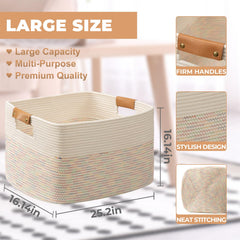 Danpinera rainbow basket side view showing sturdy handles.