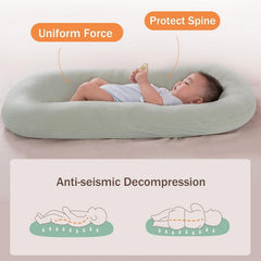 DAOLUAN baby lounger in living room setup illustrates lightweight, portable design.