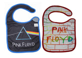 Daphyls Pink Floyd DSOTM bib front design adds vibrant style for baby outfits on outings.