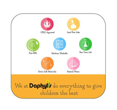 Daphyls two-pack baby bibs large size cover more clothing and reduce mess during feeding.