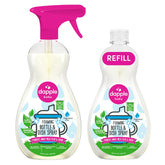 Dapple Baby Foaming Spray on a bottle for thorough bottle cleaning and odor removal.