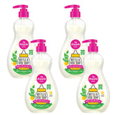 Dapple bottle-dish soap pump-top for mess-free, easy bottle washing.