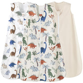 David's Kids sleep sack dinosaur flatlay offers cozy micro-fleece warmth for chilly nights.