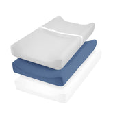 David's Kids changing pad cover white close-up shows ultra-soft microfiber for delicate skin.