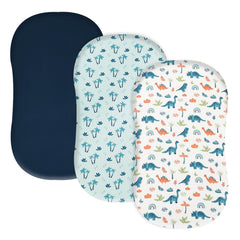 david's kids dinosaur blue bassinet sheet fabric close-up shows ultra-soft microfiber