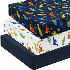 The davids-kids dinosaur-pattern crib sheet provides a cheerful design with durable comfort for nap time.