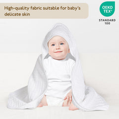 David's Kids hooded towel baby wrap 32x32 wraps newborns warmly after baths.