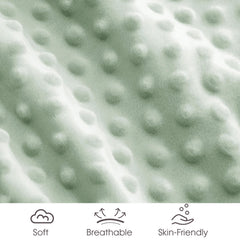 Sage green David's Kids Minky blanket folded for compact storage