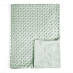 David's Kids Minky blanket front close-up shows raised dots for tactile exploration.