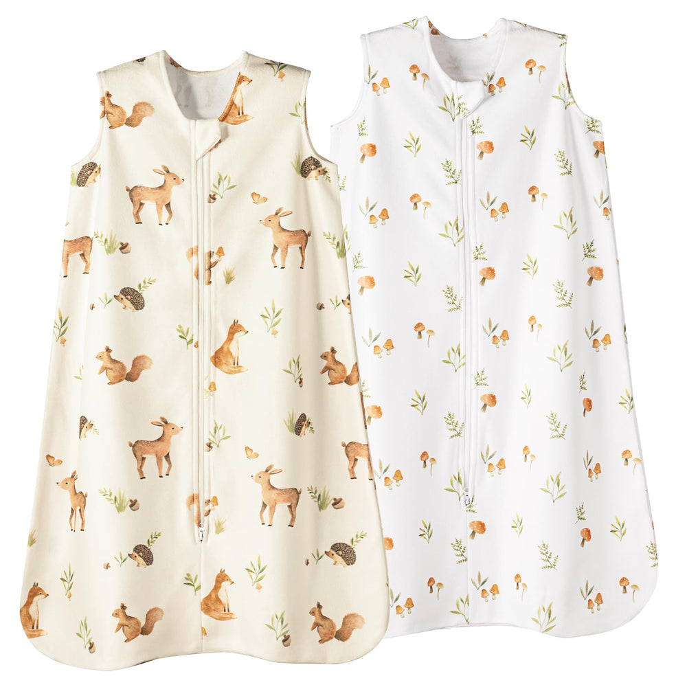 David's Kids micro fleece sleep sack forest pattern cozy warmth for bedtime.