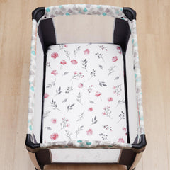 David's Kids mini crib sheets space pattern creates a soothing, fun nap time atmosphere.