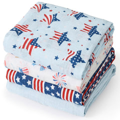 David's Kids muslin blankets four-pack in packaging, versatile newborn essential for travel and gifting.