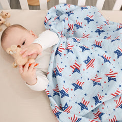 David's Kids muslin blanket large 47x47 inches ready for swaddling and year-round use.