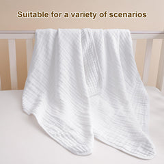 David's Kids muslin cotton towel 6-layer thickness absorbs moisture quickly after baths.