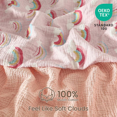 David's Kids muslin mini crib sheets close-up weave, breathable comfort for baby sleep.