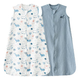 David's Kids sleep sack whale top view shows breathable muslin for comfy naps.