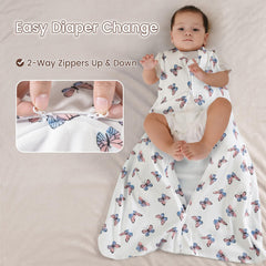 David's Kids roomy bottom space sleep sack demonstrates unrestricted leg movement
