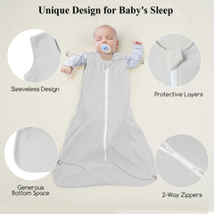David's Kids sleep sack bottom space allows kicking and movement.