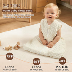 David's Kids sleep sack worn in a baby bed emphasizes cozy comfort.