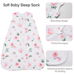 David's Kids floral pattern sleep sack adds a cute, breathable layer for nap-ready warmth.