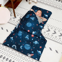 David's Kids nap mat with dinosaurs pattern supports comfortable naps on the go