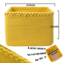 DAVIHOMI 3Pack storage basket yellow ideal for dog toys books and clothes.