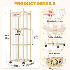 Dayacoco wood bin side angle highlights spacious toy organizer for nurseries