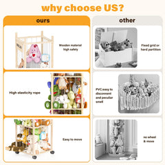 Dayacoco wood wheel design enables easy moving around playrooms