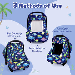 DAYEEBALL dinosaur car seat cover full coverage protects baby from dust sun