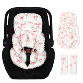 DAYEEBALL infant car seat insert assembly showing secure fit and comfort on trips.