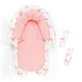 DAYEEBALL infant car seat insert pink bow front view cozy head support